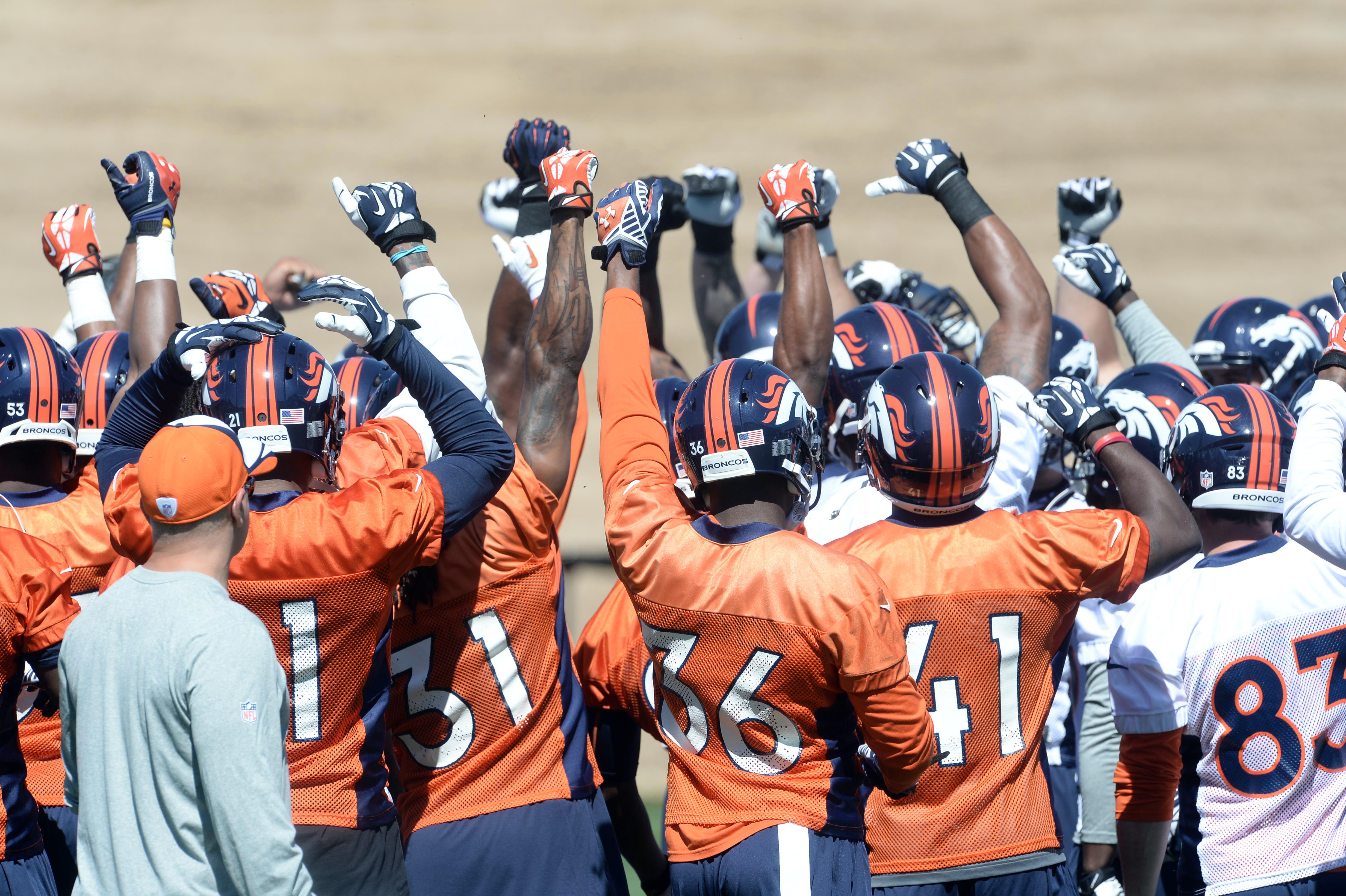 Finally! Broncos get to wear their helmets