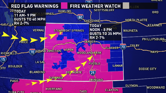 Fire danger is high in these areas Tuesday afternoon | 9news.com