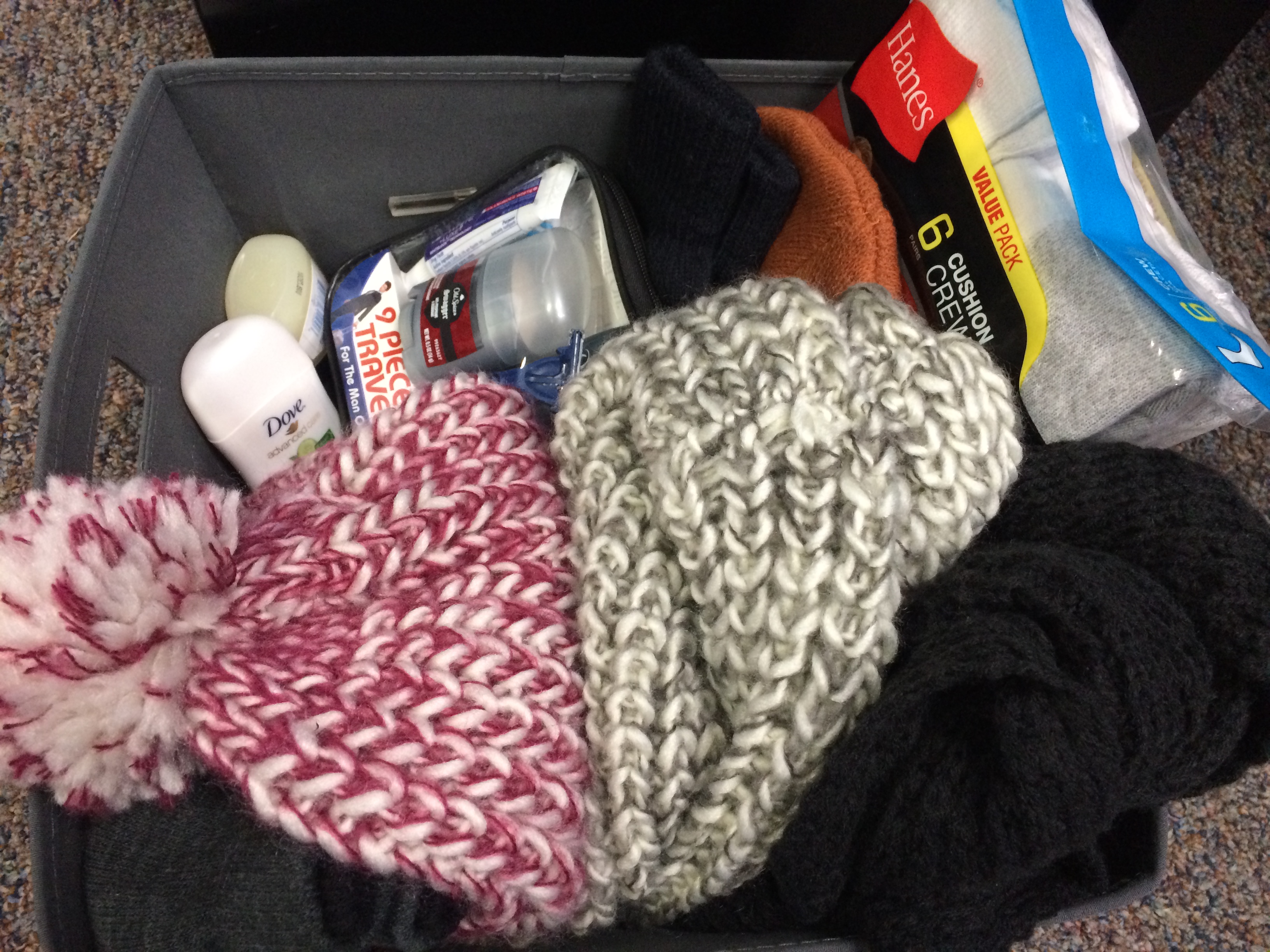 Winter accessories needed keep the homeless warm