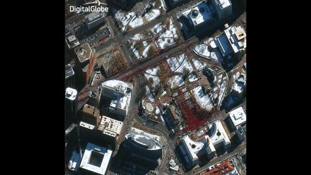 Denver Broncos parade seen from space