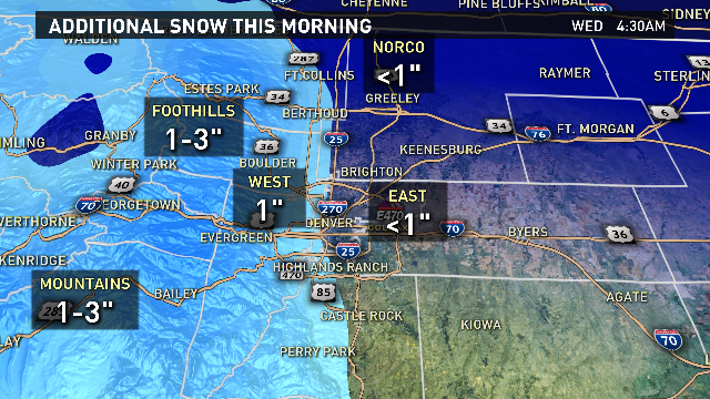 Tuesday morning snow totals | 9news.com