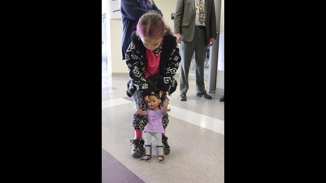 Girl's doll gets matching leg braces
