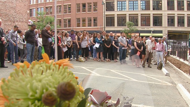 Coworkers honor woman killed at office