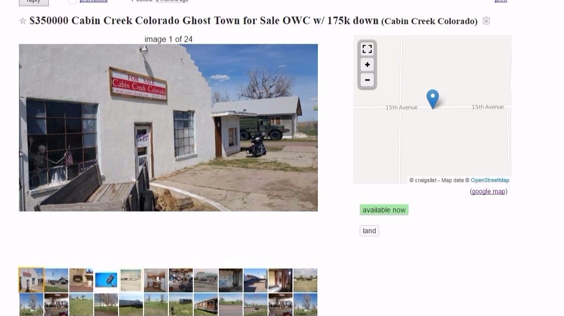 You can buy an abandoned Colorado town on Craigslist