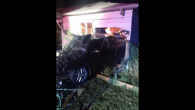 Driver sends vehicle into house