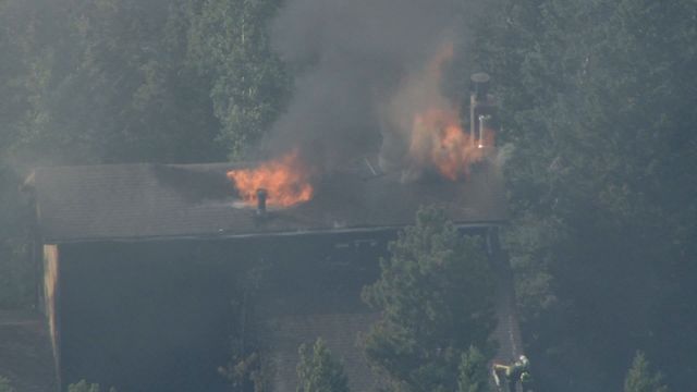 Sky9 captures Nederland house fire