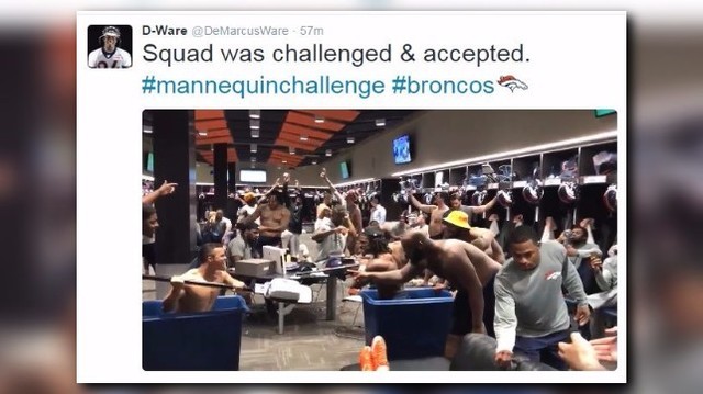 Broncos tackle mannequin challenge