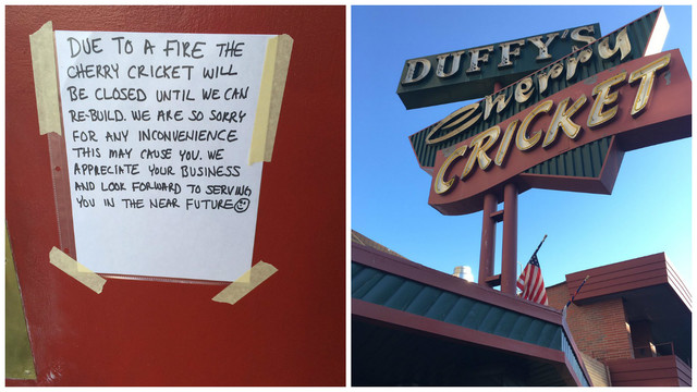 Fire closes Cherry Cricket