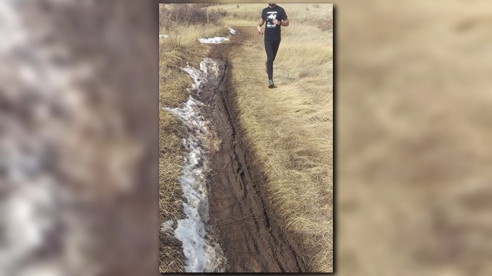 Hiking muddy trails after a storm