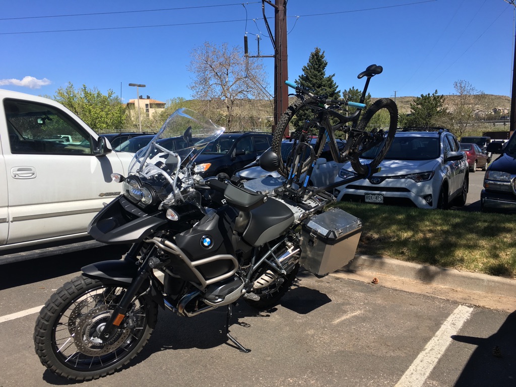 Mountain bike rack for motorcycle