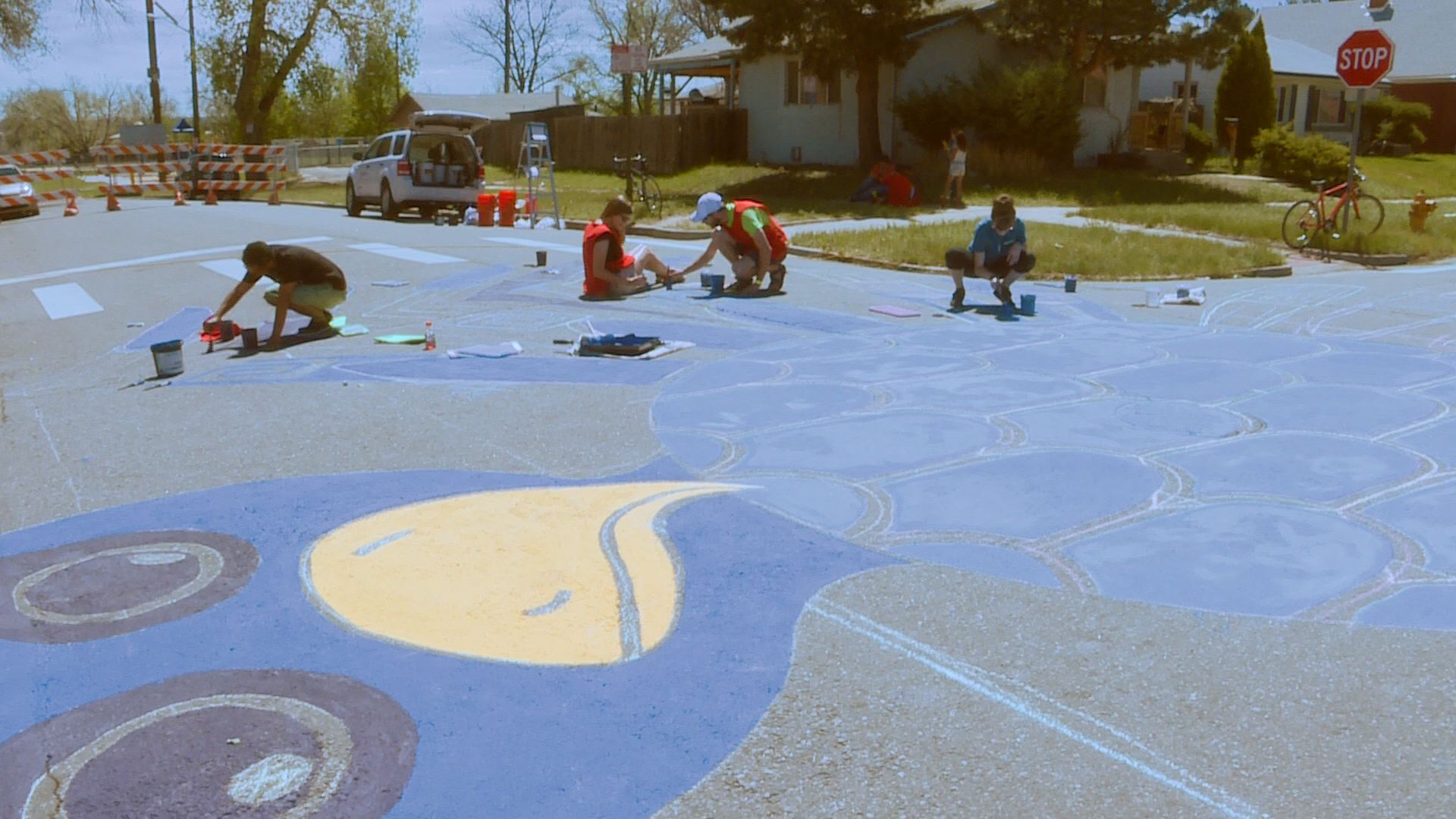 New street mural in Denver's Sunnyside neighborhood to promote active