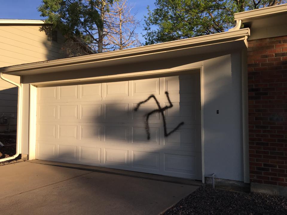 Swastikas painted on Aurora home
