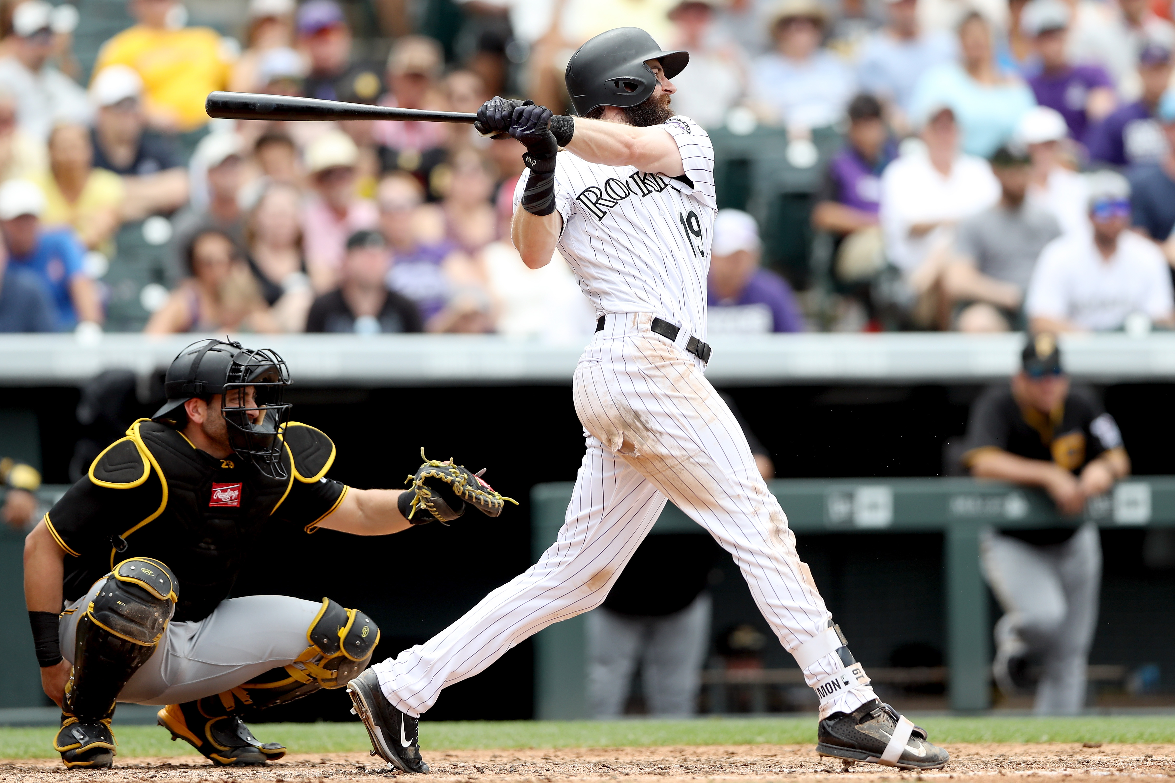 Charlie Blackmon of the Colorado Rockies looks on during the game News  Photo - Getty Images