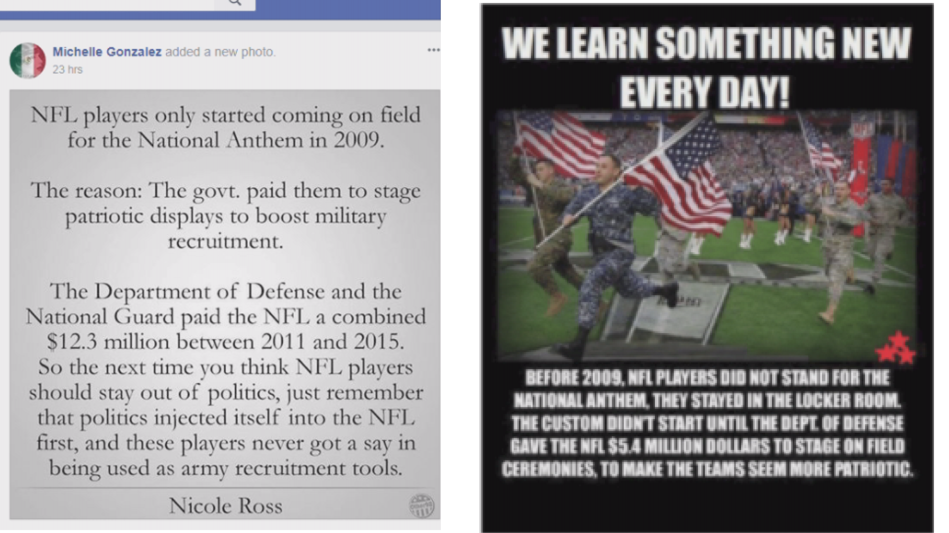Verify: Did NFL players only start coming onto the field for the national anthem in 2009? | 9news.com