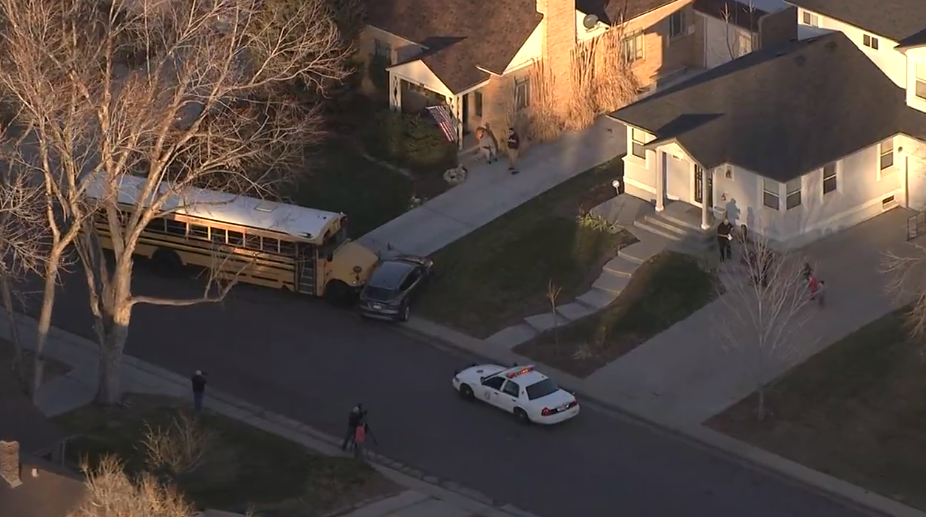 Driver taken to hospital after school bus turns into parked car | 9news.com